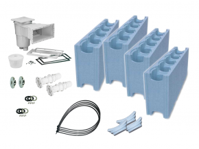Styroporstein Pool - IsoStone XXL PS40 - 1,50m tief inkl. Einbauteile Set Profi 1 3,50x7,00m